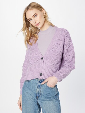 Mavi Knit Cardigan in Purple: front