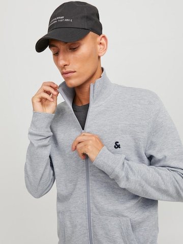 JACK & JONES Sweat jacket 'Epaulos' in Grey