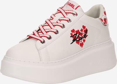 Sportbačiai be auliuko iš Karl Lagerfeld, spalva – ryškiai raudona / juoda / balta, Prekių apžvalga