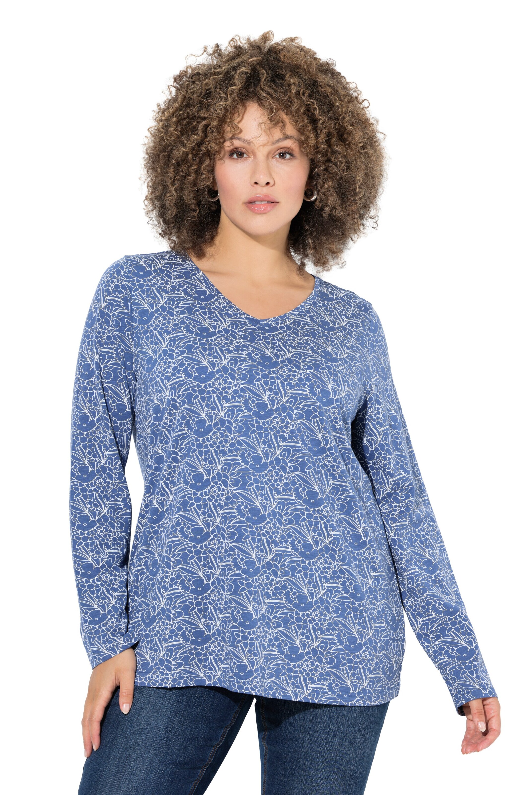Ulla Popken Shirt in Blauw: voorkant