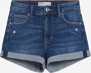 Bershka Slimfit Shorts in Blau: predná strana