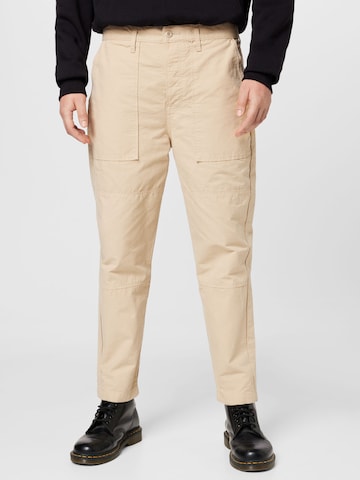 EDWIN Tapered Broek in Beige: voorkant