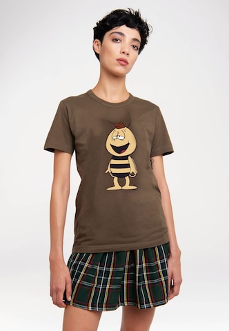 LOGOSHIRT Shirt 'Die Biene Maja - Willi' in Bruin: voorkant