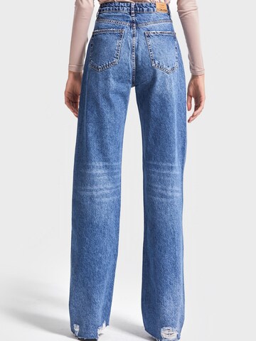 IT'S BASIC Regular Jeans 'Straight Mid Rise Jeans' in Blauw
