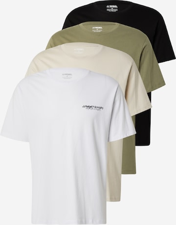 JJ Rebel Koszulka 'JREBZACK' w kolorze beżowy: przód