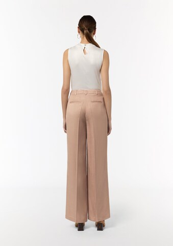 Wide Leg Pantalon à plis COMMA en marron