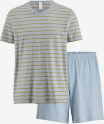 hessnatur Pyjama kort in Blauw: voorkant