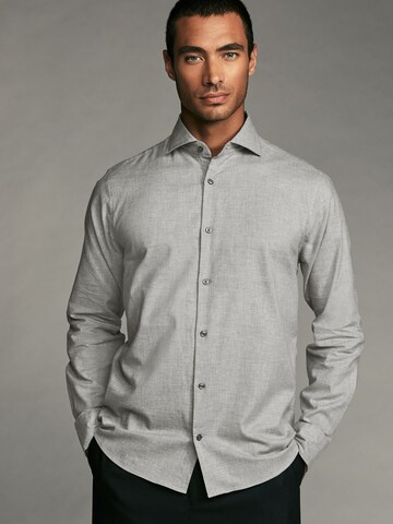Next Regular fit Button Up Shirt in Grey: front