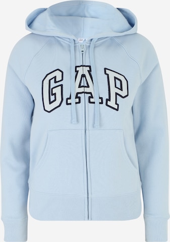 Gap Petite Zip-Up Hoodie 'HERITAGE' in Blue: front