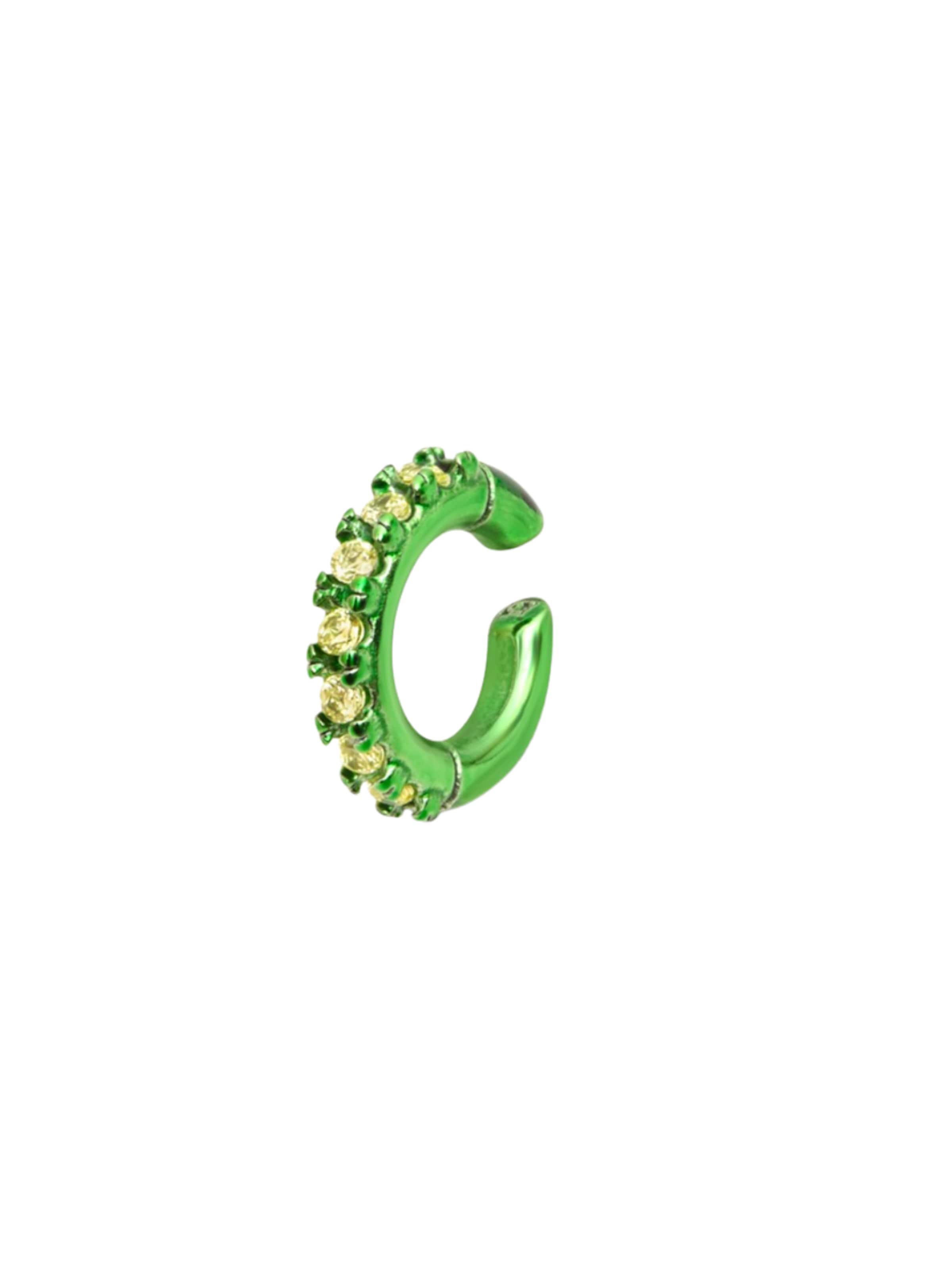 YParis Earrings 'Ear cuff Abi S SG' in Green: front
