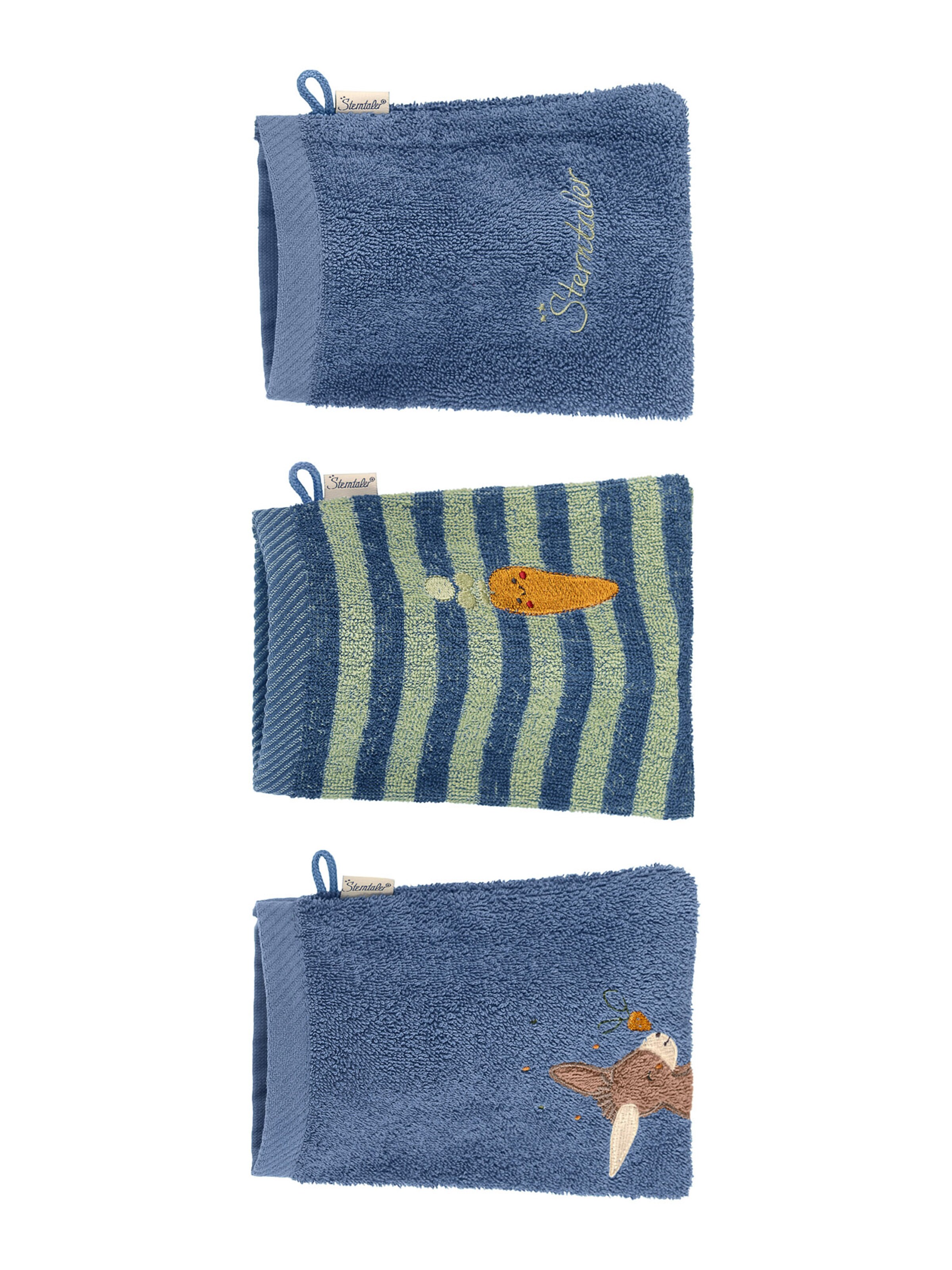STERNTALER Washcloth 'EMMILIUS' in Blue: front