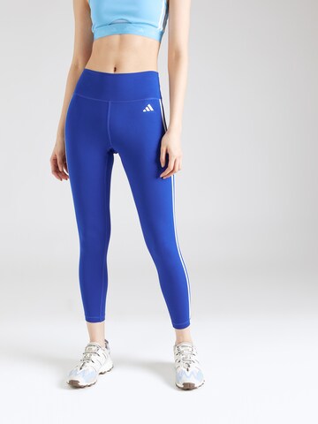 mėlyna ADIDAS PERFORMANCE Siauras Sportinės kelnės 'Essentials 3-Stripes': priekis