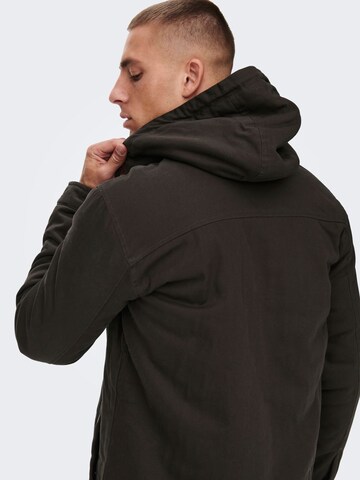 Only & Sons Winter parka in Brown