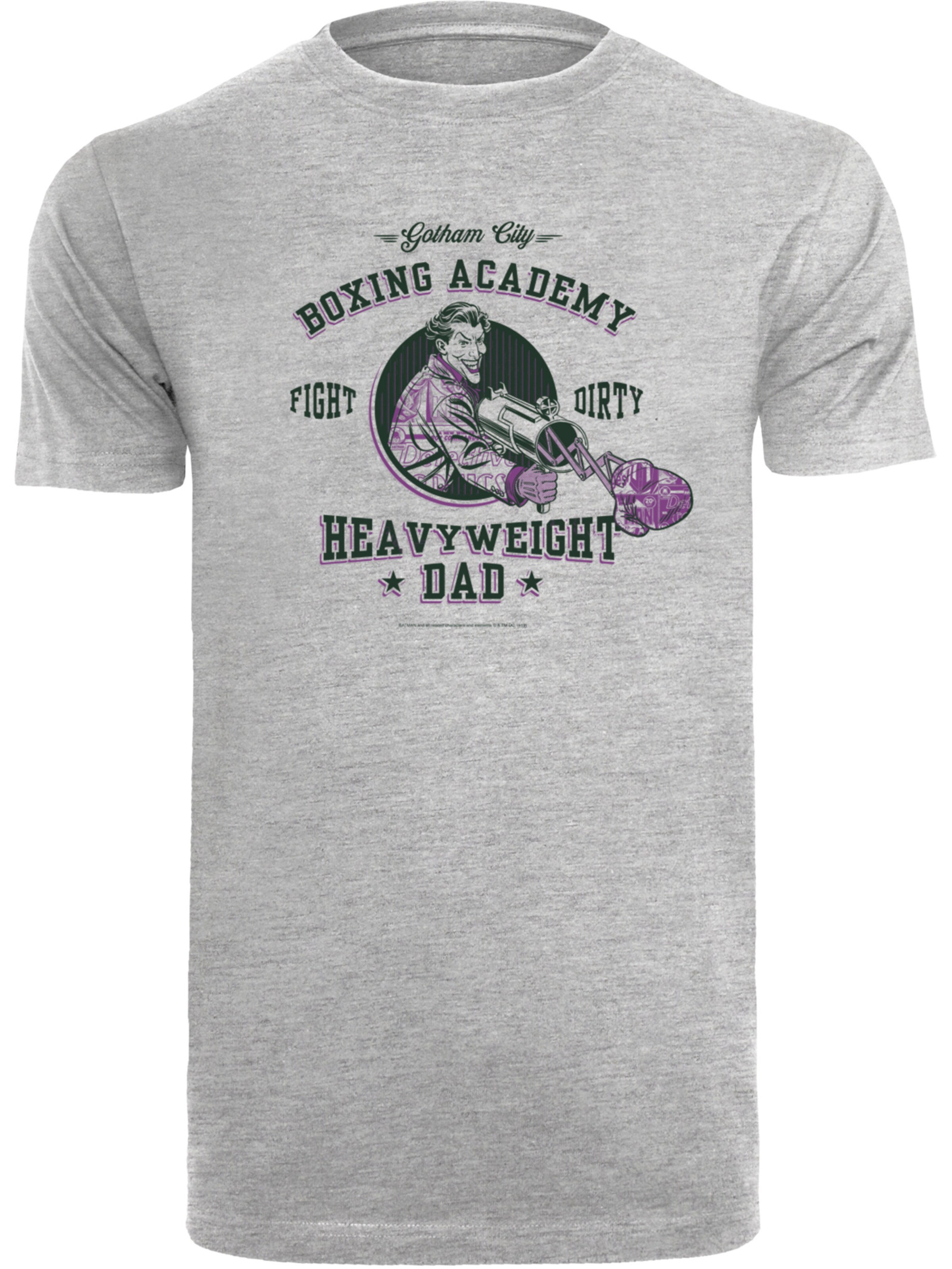 F4NT4STIC Shirt 'DC Comics Batman Heavyweight Dad' in Grijs: voorkant