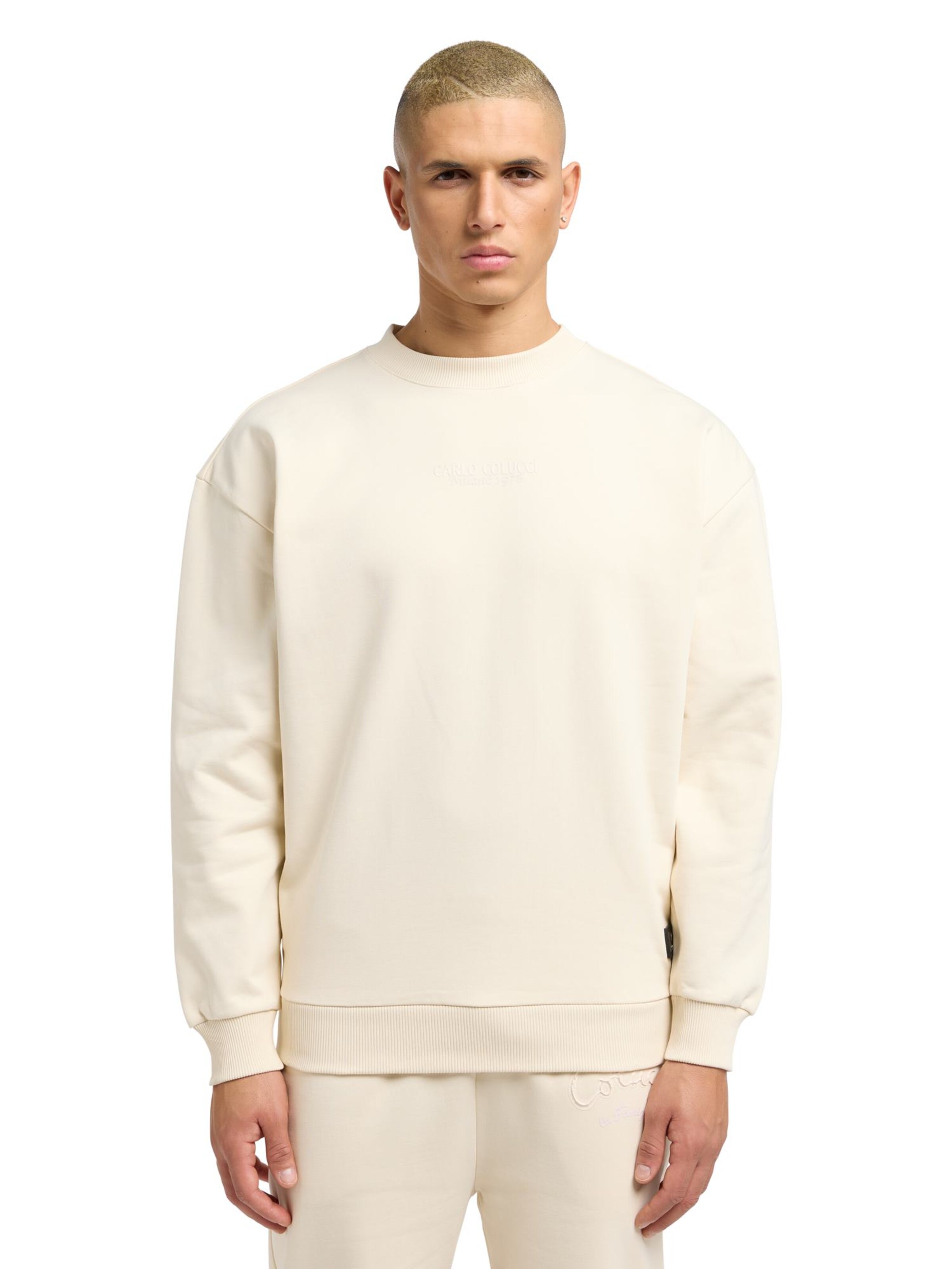 Sweat-shirt 'D'ottavio' Carlo Colucci en beige : devant