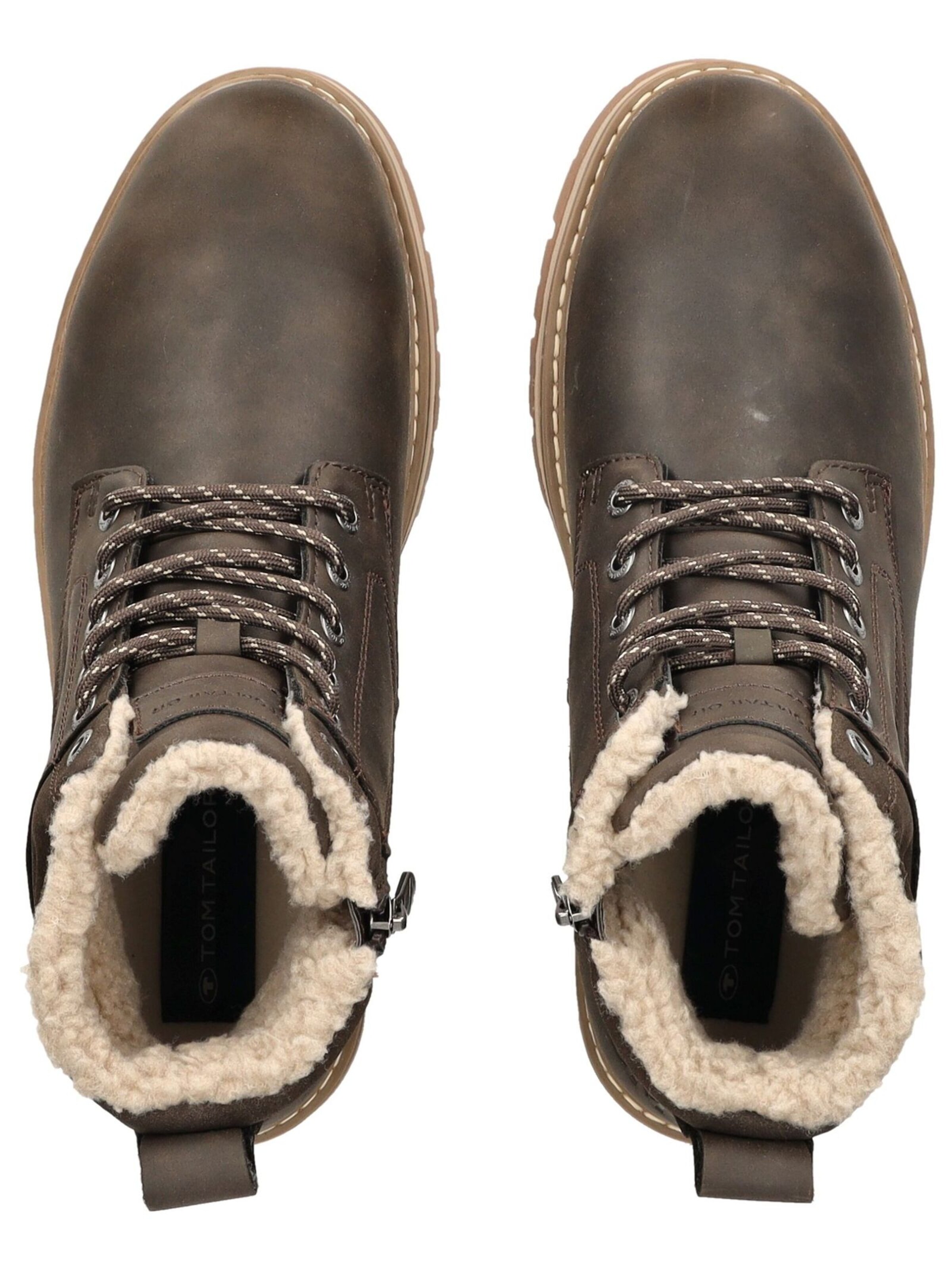 TOM TAILOR Lace-up boot in Brown