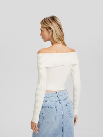 Bershka Knit Cardigan in White