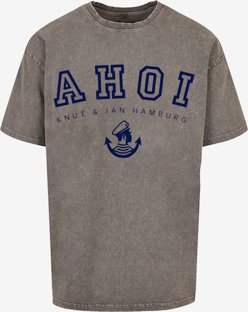 F4NT4STIC T-Shirt 'Ahoi Knut & Jan Hamburg' in Grau: Vorderseite