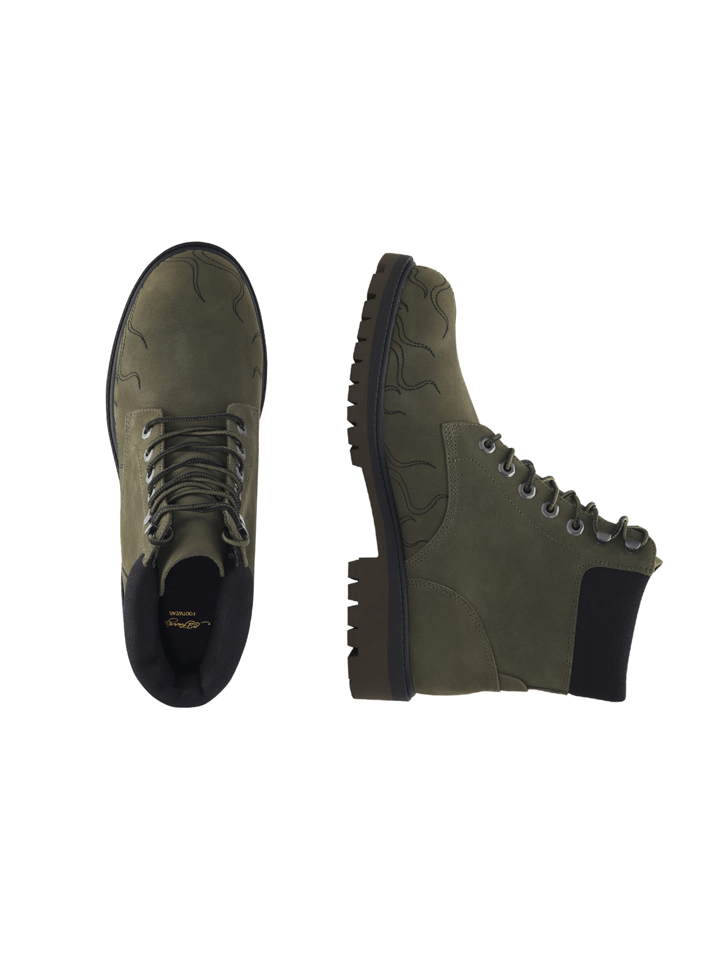 Boots stringati di Ed Hardy in verde: superiore