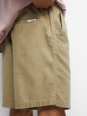 Pull&Bear Loosefit Kalhoty – béžová