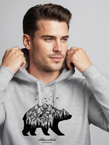 Neverless Sweatshirt 'Mountain Bear' in Grey