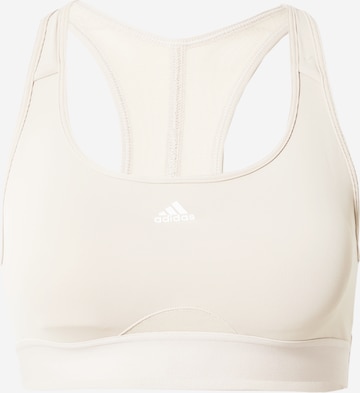 ADIDAS PERFORMANCE - Sujetador deportivo 'Powerreact Medium-Support' en blanco: frente