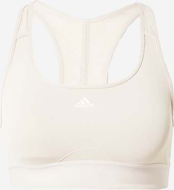 ADIDAS PERFORMANCE Sports Bra 'Powerreact Medium-Support' in White: front