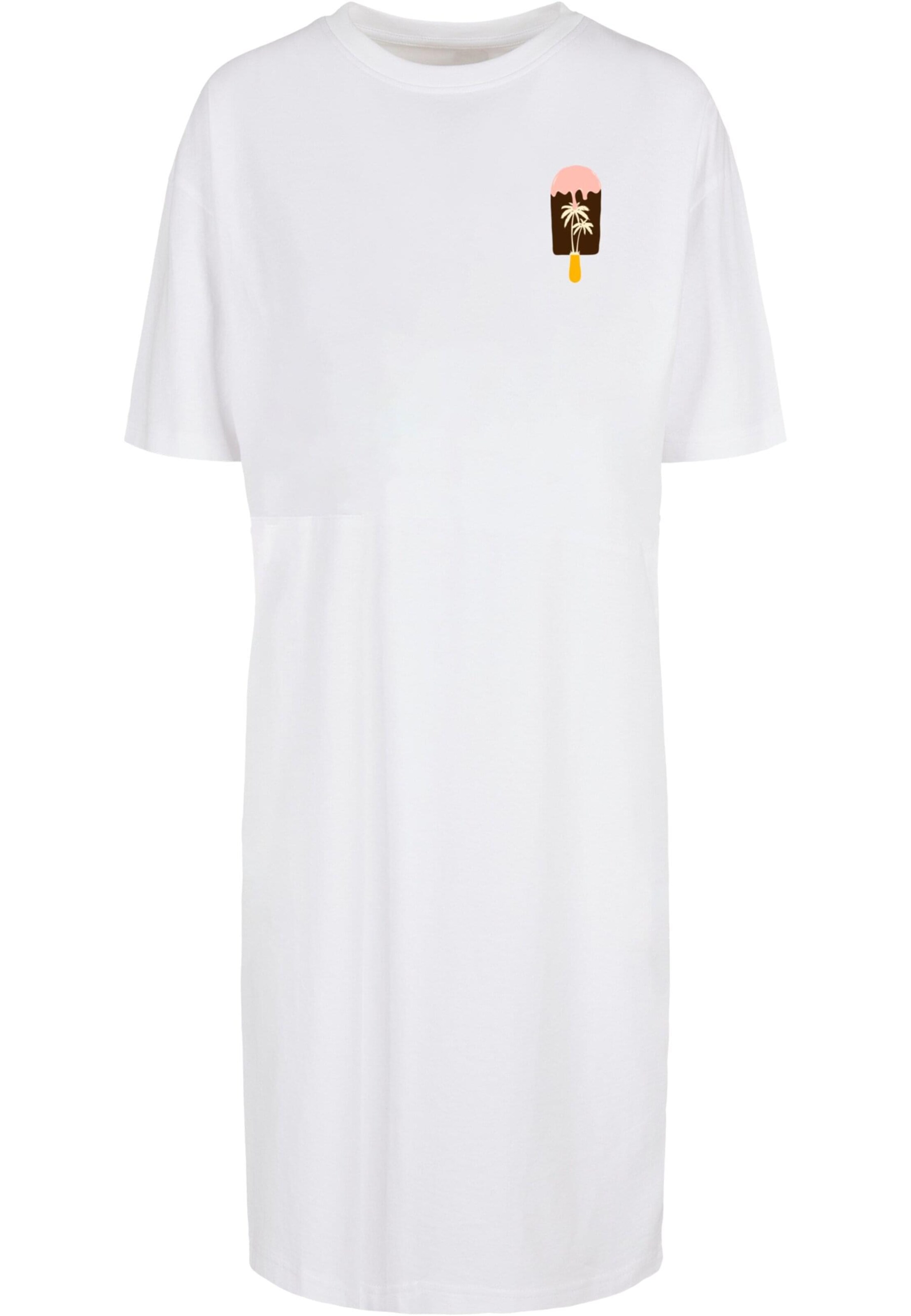 Merchcode Kleid 'Summer - Icecream' in Weiß: Vorderseite