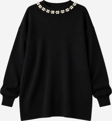 Pullover 'Sweater With Pearl Collar' di Touché Privé in nero: frontale