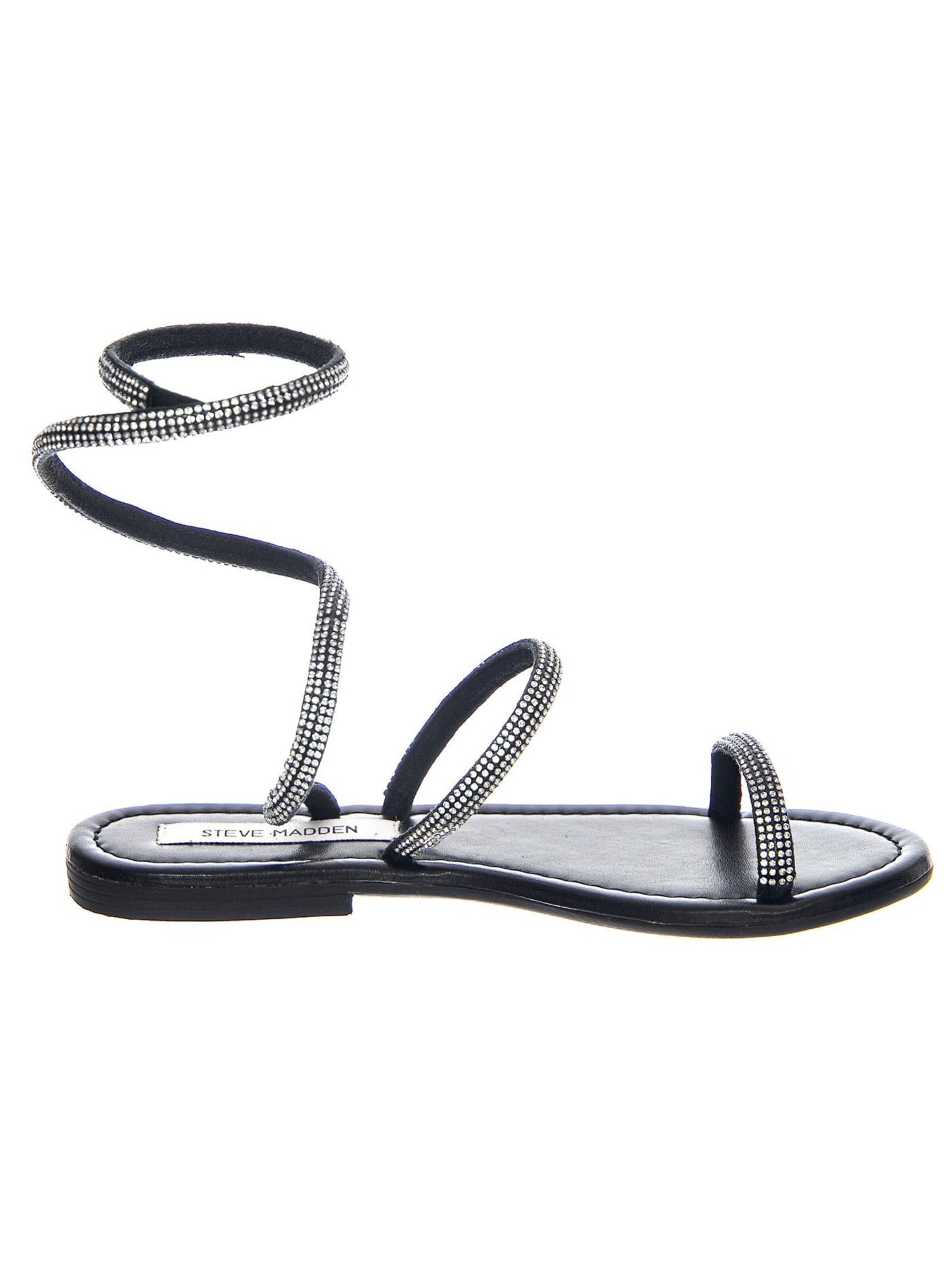 STEVE MADDEN Sandaler 'Sociable Black / Silver Sandals' i sort