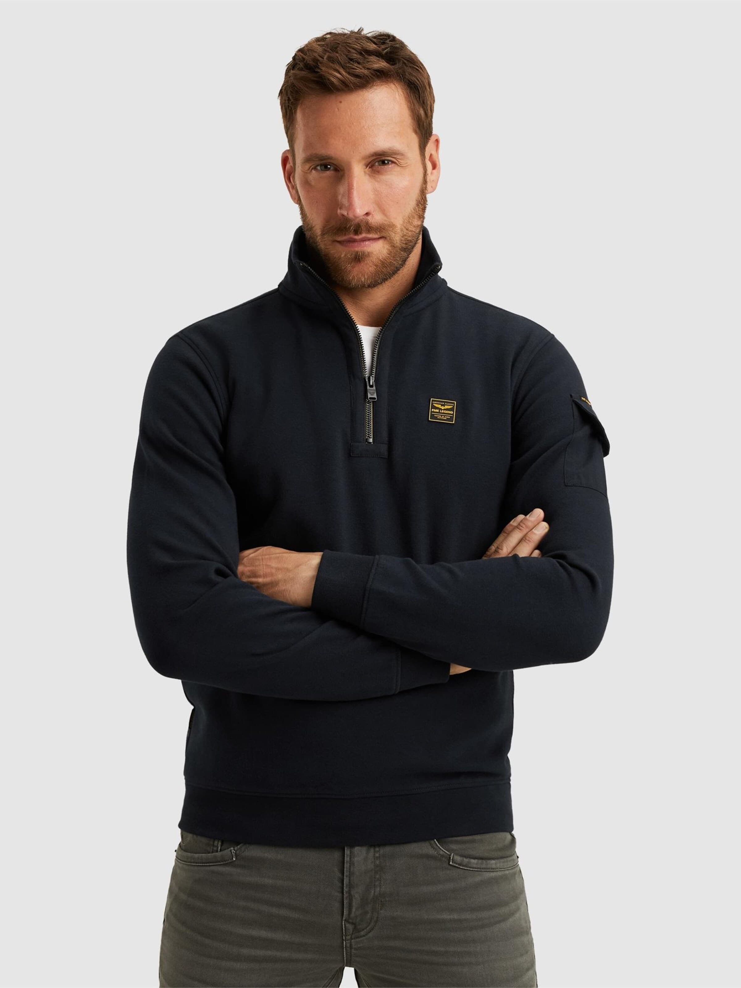 PME Legend Sweatshirt 'Pullover with half-zip' in S in Dark blue, Item view