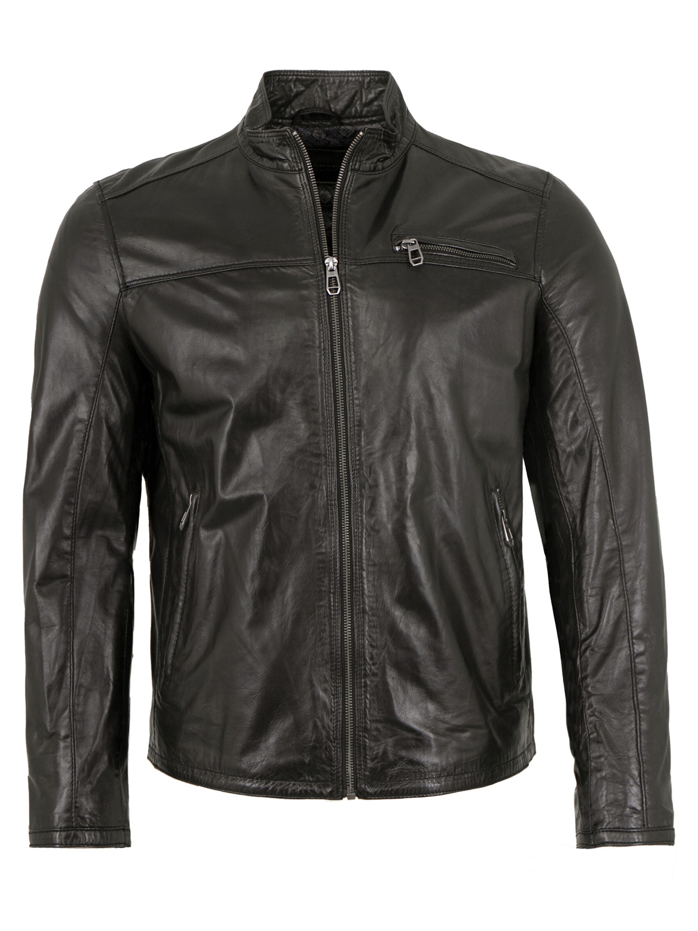 MILESTONE Übergangsjacke 'MS-Marco'‌‌‌‌‌‌‌‌ in Schwarz: Vorderseite