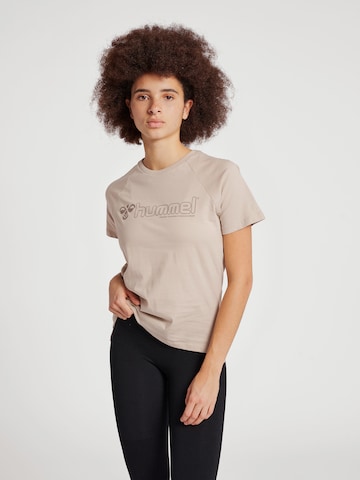 Hummel Functioneel shirt in Beige: voorkant