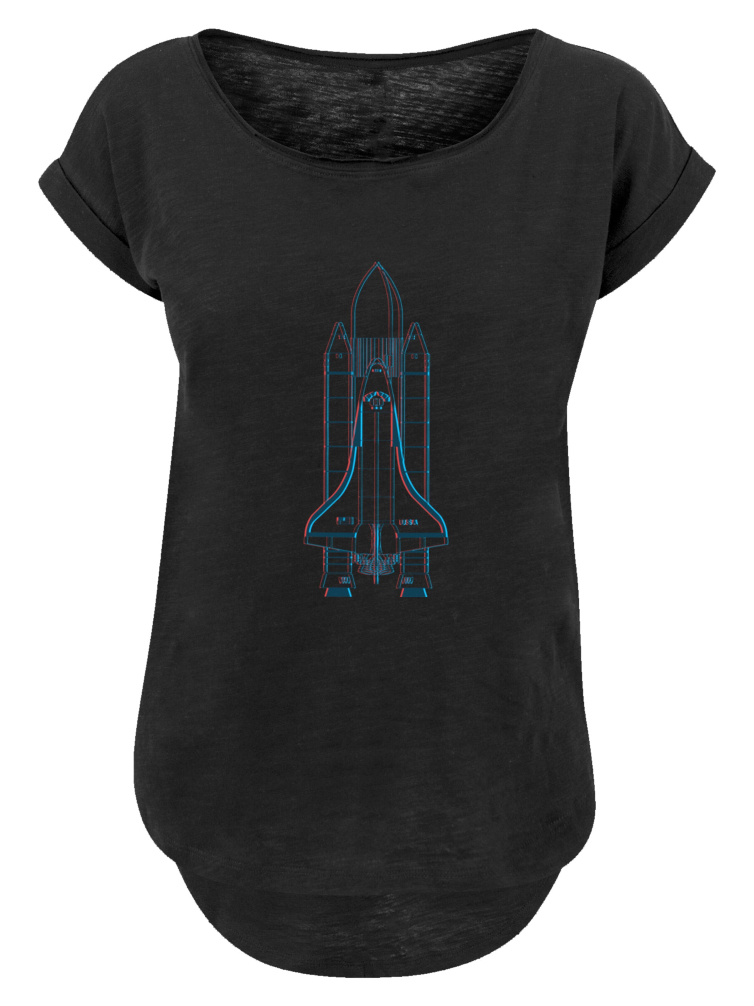 F4NT4STIC T-Shirt 'NASA Space Shuttle Enterprise' in blau / rot / schwarz, Produktansicht