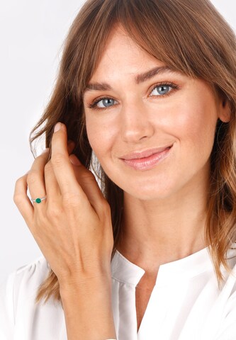 ELLI PREMIUM Ring 'Edelstein' in Silber: Vorderseite