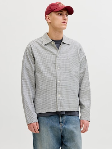 JACK & JONES Comfort fit Button Up Shirt 'JORAustin' in Grey: front