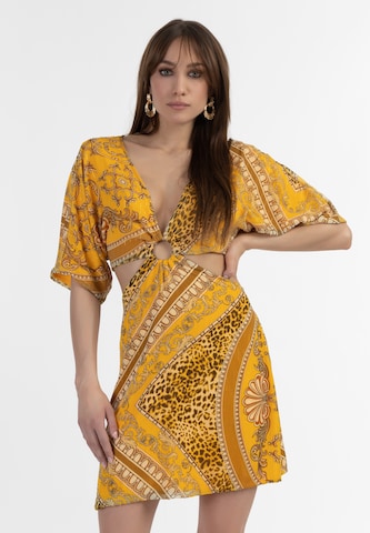 faina Dress in Yellow: front