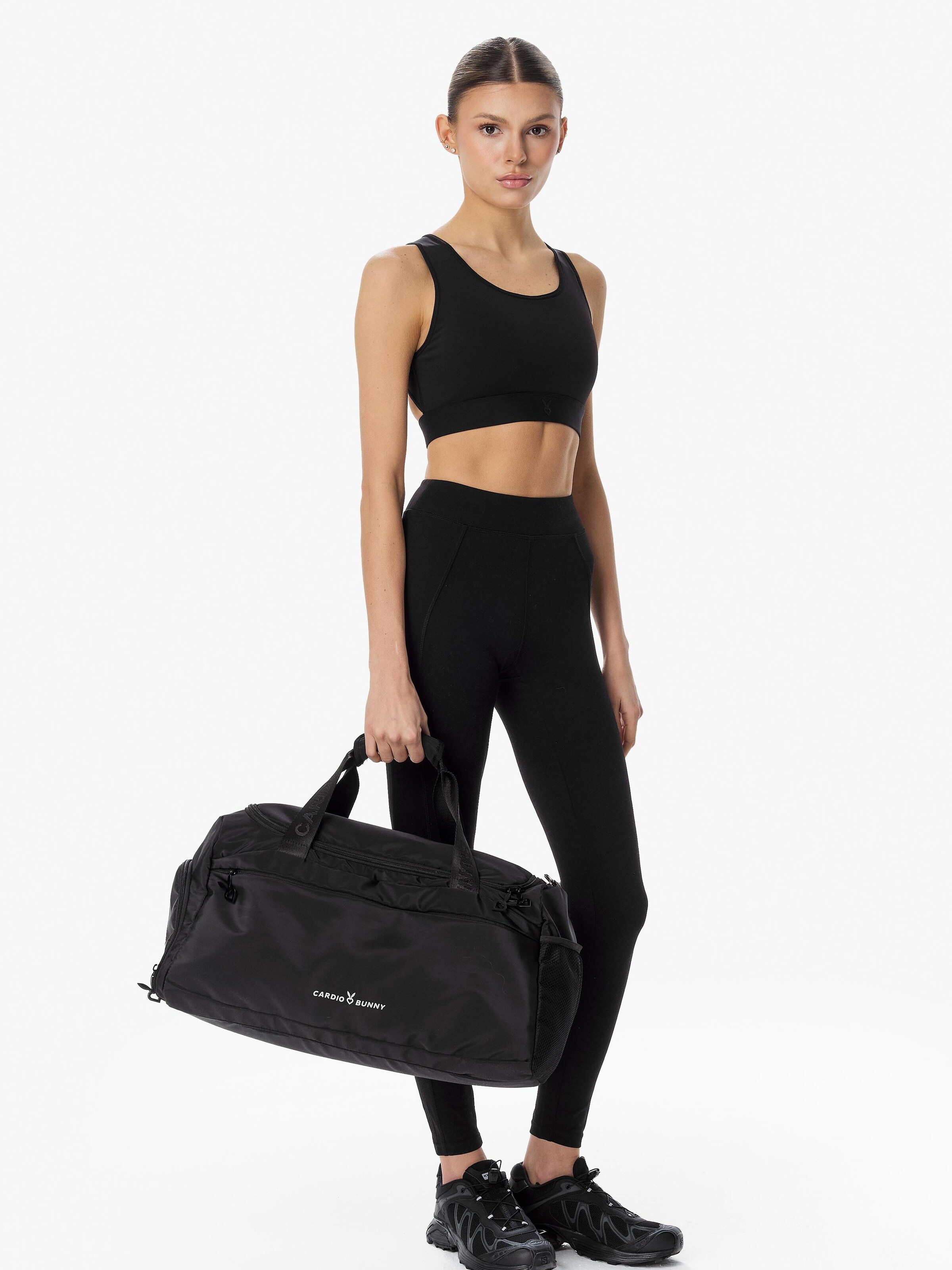 Cardio Bunny Gym Bag in Black: front