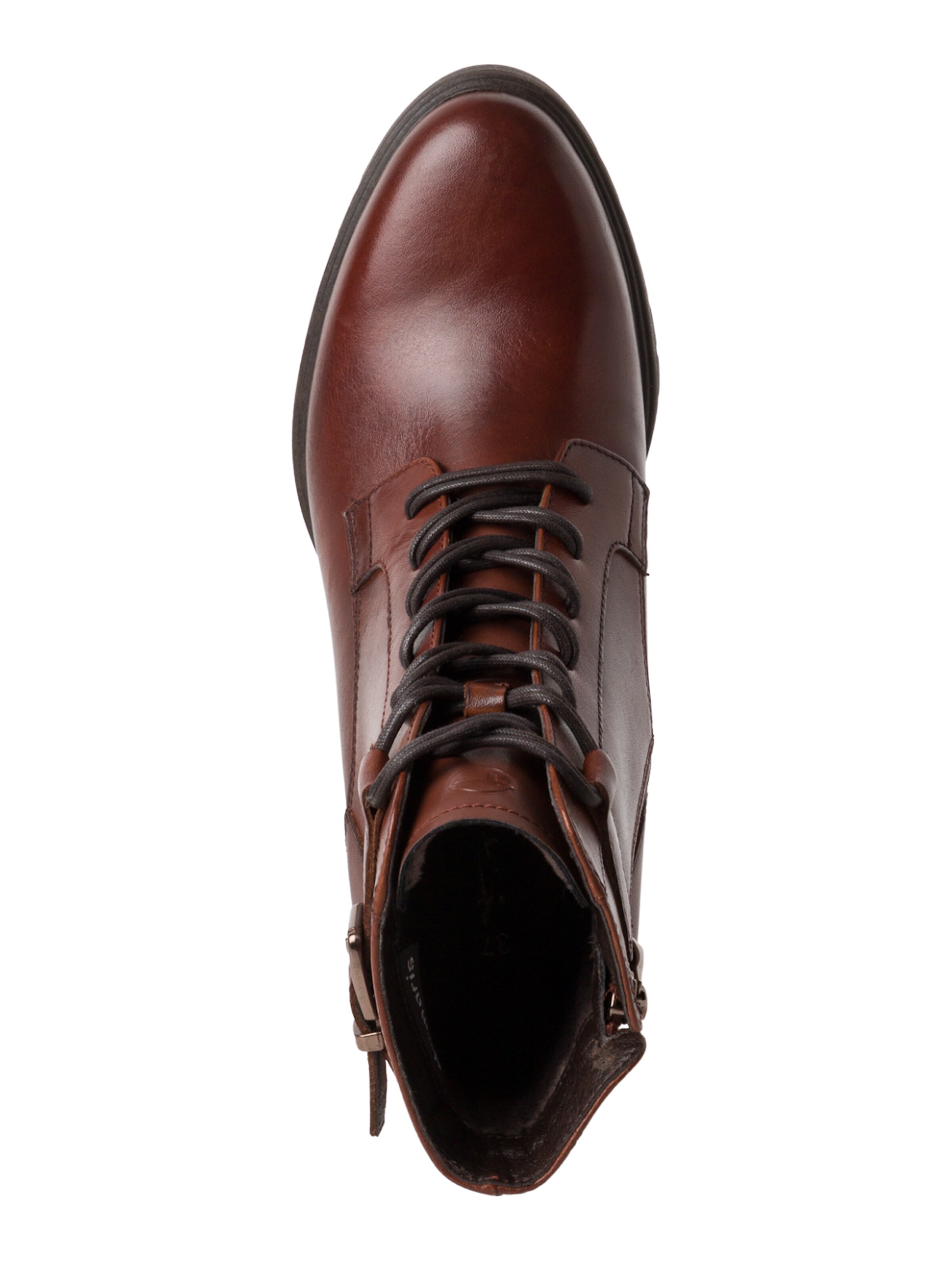 Tamaris Μποτάκι με κορδόνια σε καφέ