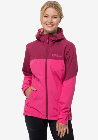JACK WOLFSKIN Outdoor Jacket 'Weiltal 2L' in Pink: front