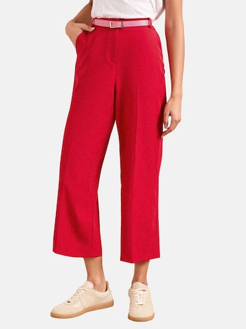 love & roses - Pierna ancha Pantalón de pinzas en rojo: frente