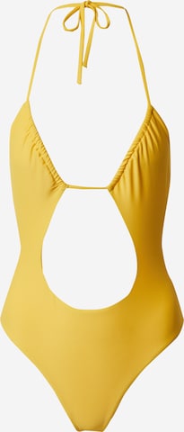 ABOUT YOU x Laura Giurcanu Triangle Swimsuit 'Valentina' in Yellow: front