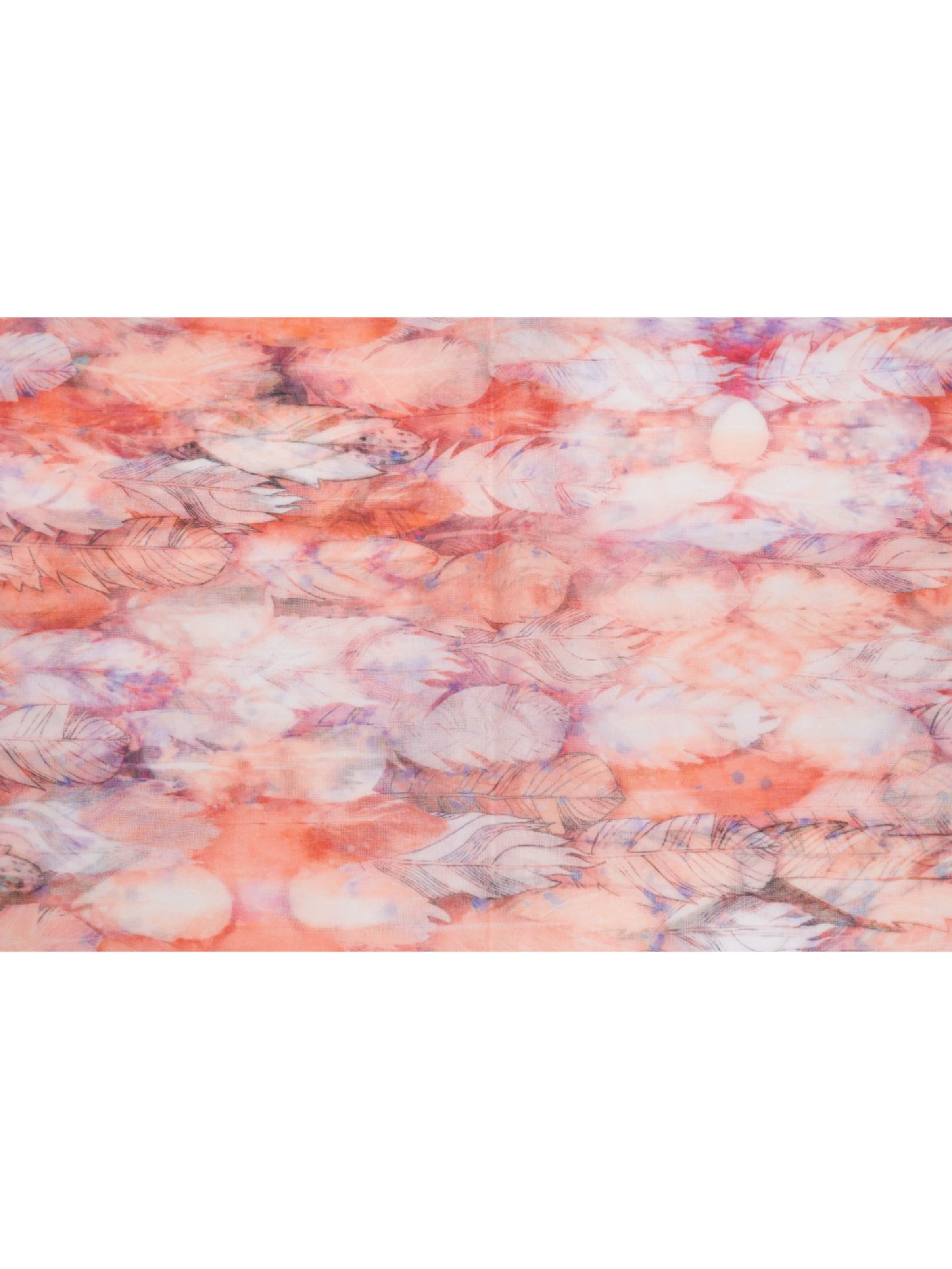 styleBREAKER Loop scarf 'Loop mit bunten Federn' in Red