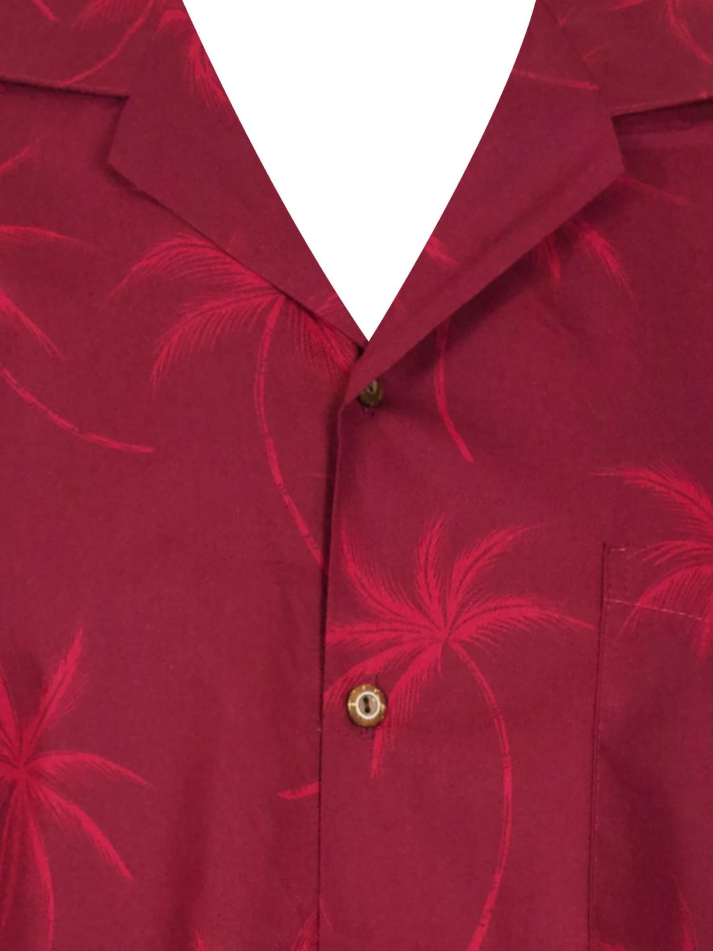 KY's Regular fit Overhemd 'Palmshadow' in Rood
