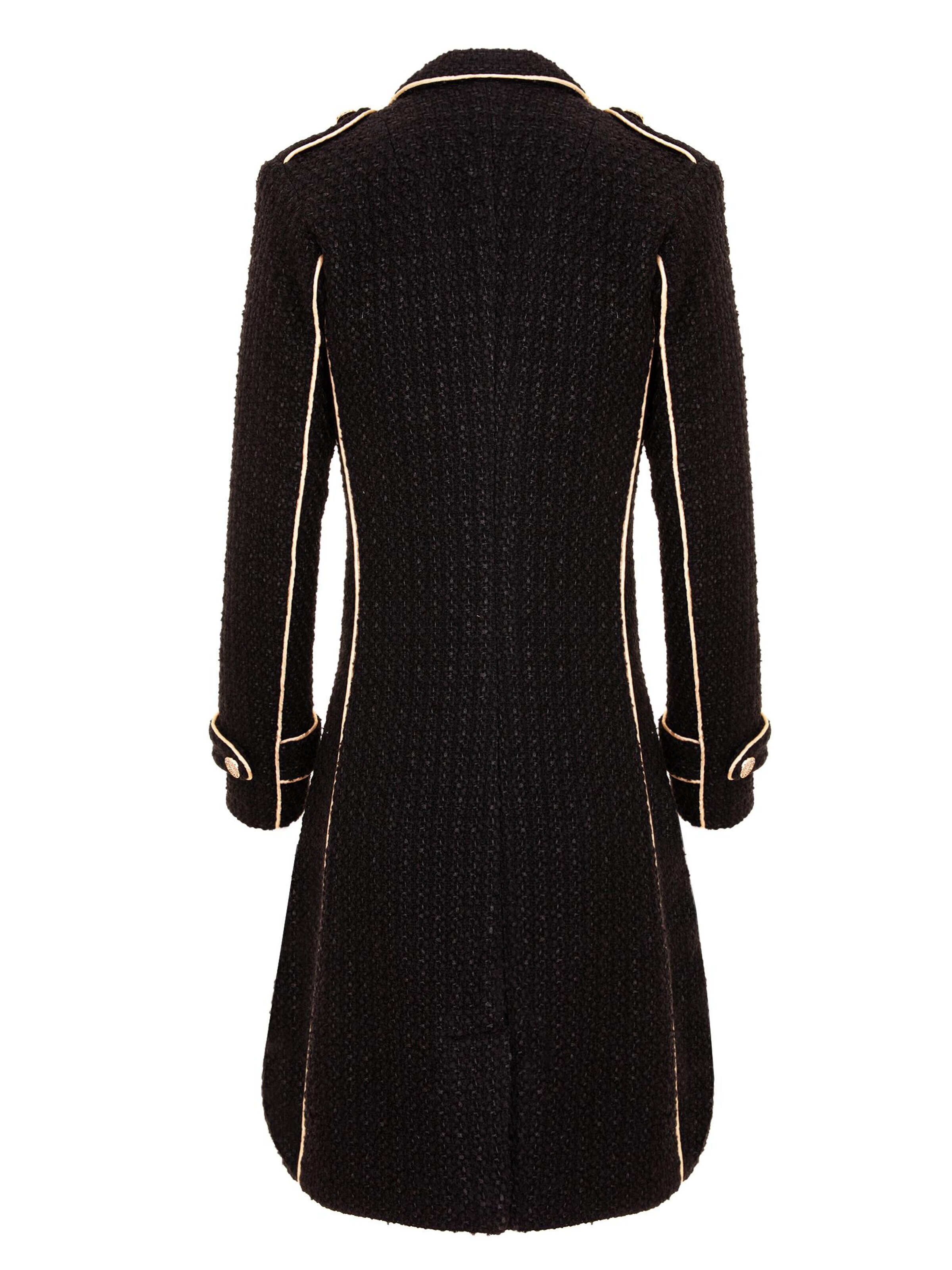 Palton de iarnă 'Double Breasted Military Coat With Contrast Buttons' de la AVENUE N°29 pe negru