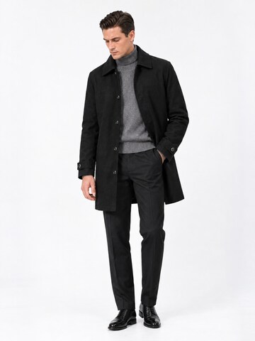 ALLTHEMEN Between-Seasons Coat 'Nebel' in Black
