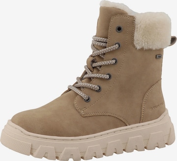TOM TAILOR Schnürstiefelette in Beige: Vorderseite
