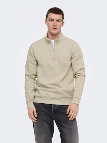 Only & Sons Sweatshirt 'ONSConnor' in Beige: front