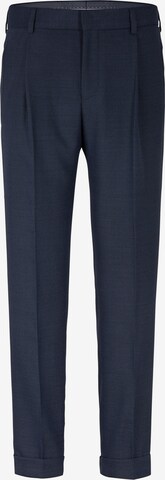 STRELLSON Pleat-Front Pants 'Luis' in Blue: front