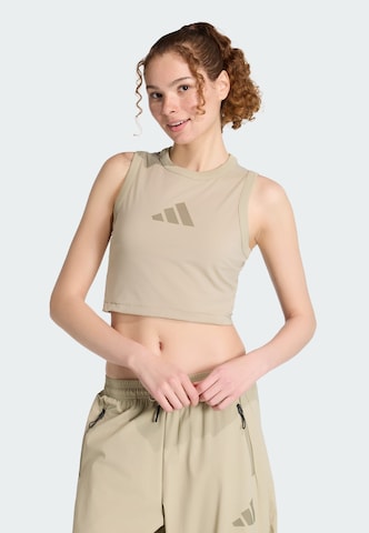 ADIDAS SPORTSWEAR - Top deportivo 'Z.N.E.' en marrón: frente